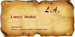 Lencz Andos névjegykártya